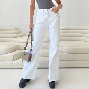 NWOT Princess Polly PP-DNM Carey High Rise Wide Leg Size 6 / 28 White Jeans